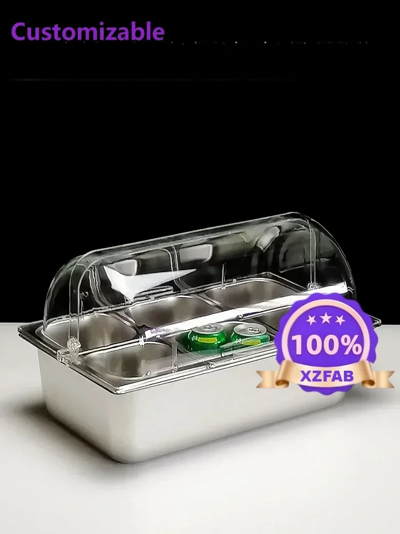 Factory Direct 2026 Stainless steel cold insulation divided ice powder milk tea seasoning ingredients sauce insulation storage s