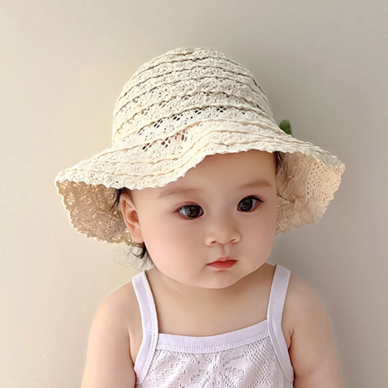 

Baby Sunhat Travel Beach Caps Big Brimmed Girls Bucket Caps for Beach Vacations 0