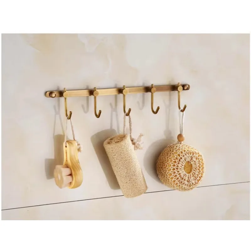 European Style Antique Brass Row Hooked Clothes Hoodies Hooked Bathroom Accessories HK03