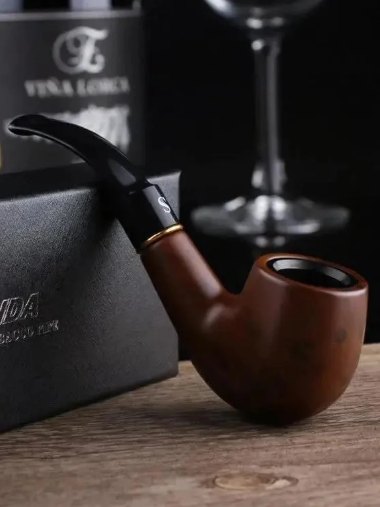 

Retro Style Wooden Pipe Smoking Bag Men's Gift Old Fashioned Smoking Gun Welded Tobacco Special Purpose Creative Vintage Style