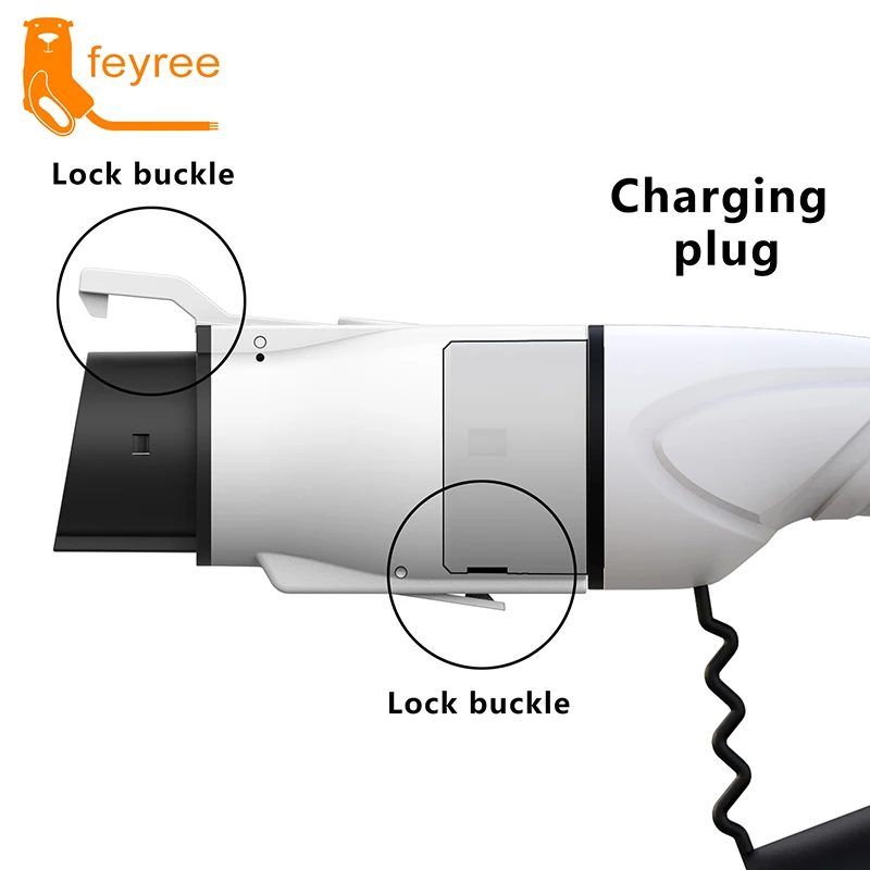 feyree EV Charger Adapter Type2 IEC62196-2 to Type1 Car Charging Socket AC Charger Adapter 32A 1Phase 3.5KW 7KW Max Electric Car