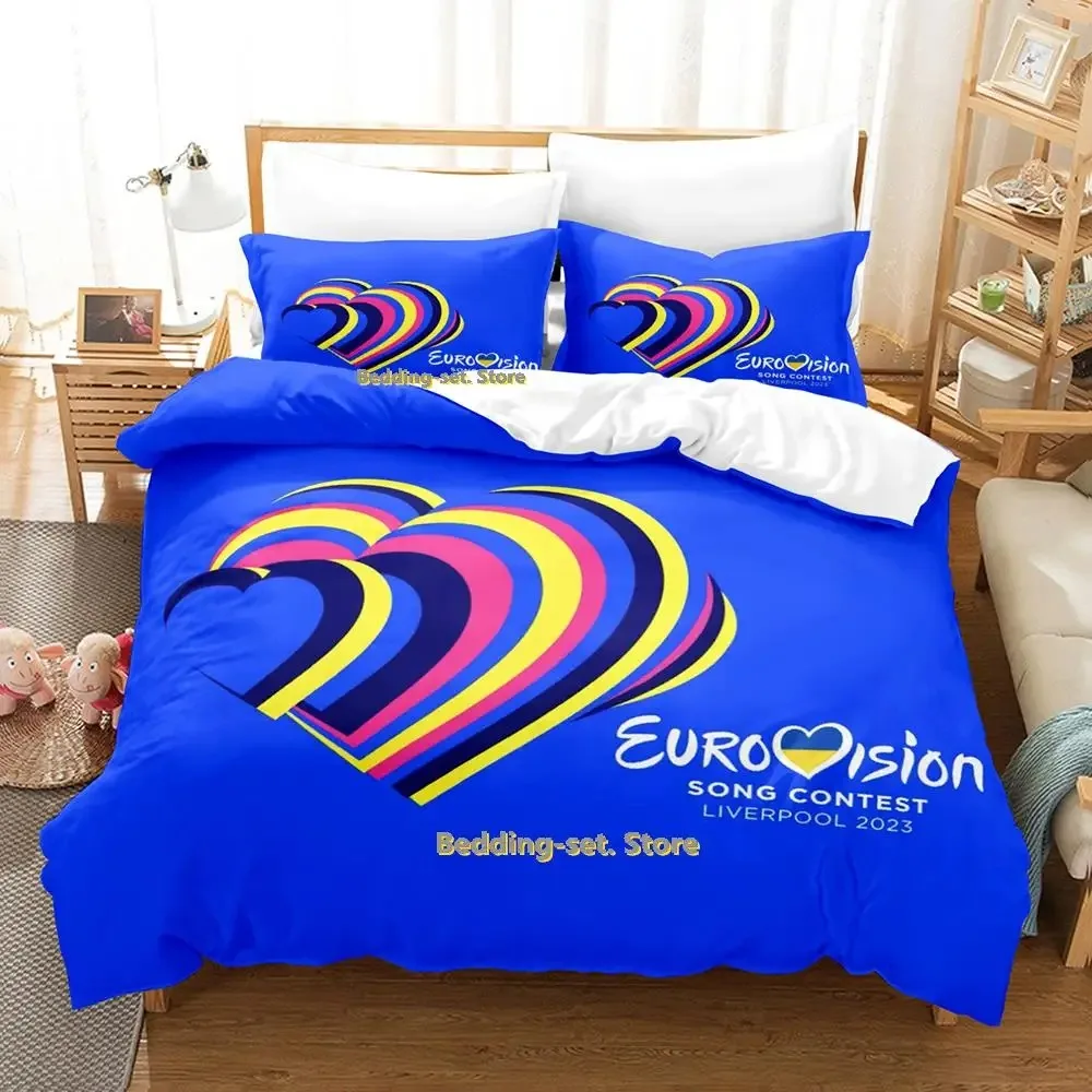 New Hip Hop Eurovision song contest 2023 Bedding Set Cartoon Anime three-piece set Adult Kid Bedroom Duvetcover Sets 3D Kawaii