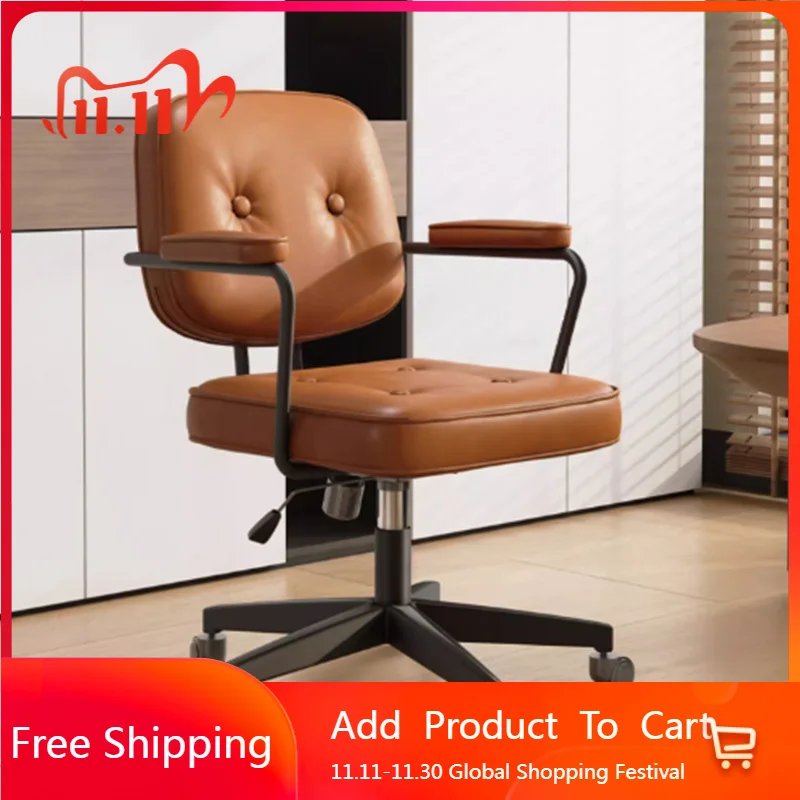 

Cute Dinning Office Chair Nordic Bedroom Vanity Salon Office Chair Throne Living Room Study Swivel Sillas Oficina Home Furniture