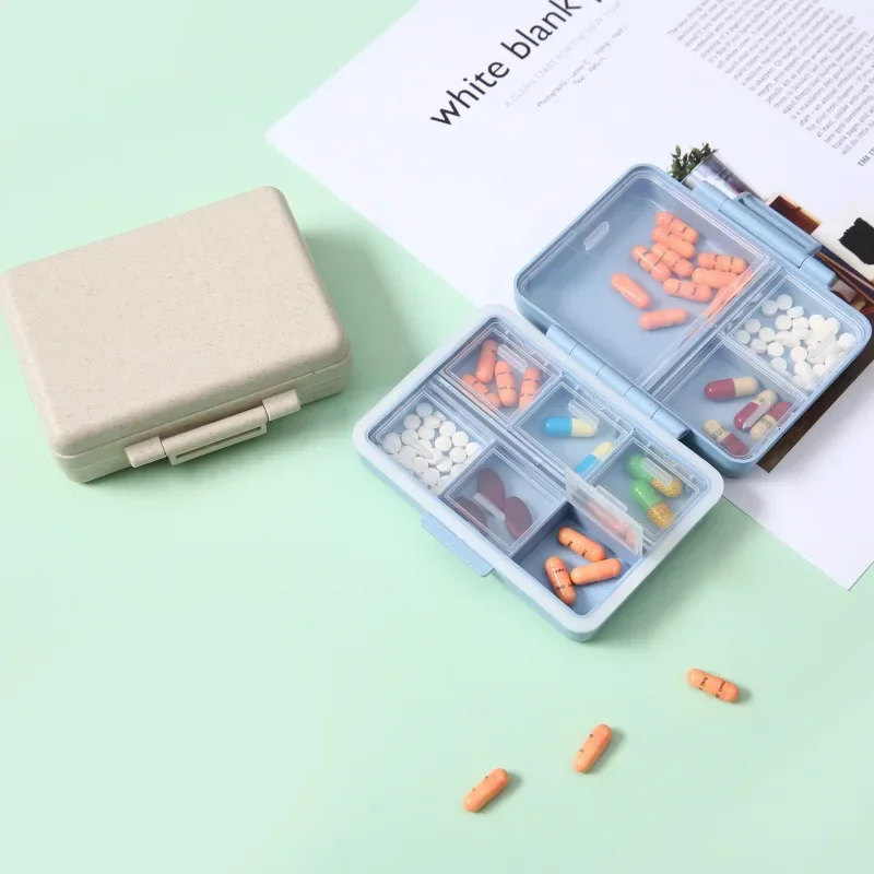 Portable Colorful 9 Grids Medicine Box Health Care Container Case Pill Box Splitters Travel Pill Box Easy To Carry Pill Case