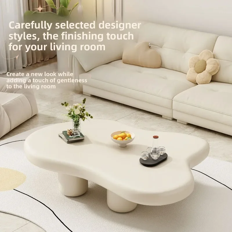 French Style Cloud Shape Coffee Table Compact Living Room Modern Minimalist Black White Side Table Living Room Coffee Table