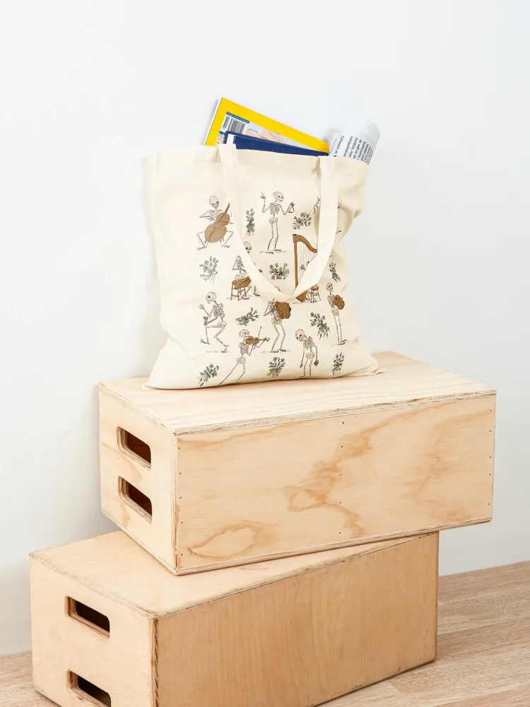 الهيكل العظمي أوركسترا حمل حقيبة تسوق حمل حقيبة الرجال مخصص النسيج المتسوق النساء