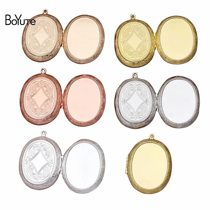 

BoYuTe (5 Pieces/Lot) Fit Oval 30*40MM Cabochon Blank Locket Base Diy Handmade Photo Locket Pendant Jewelry Acceosrries