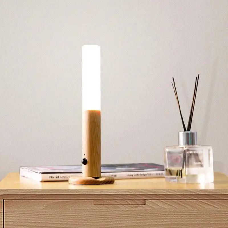 

Hallway Night Light Motion Sensor Rechargeable Motion Sensor Wireless Light Staircase Lamp Wooden LED Wall Sconce