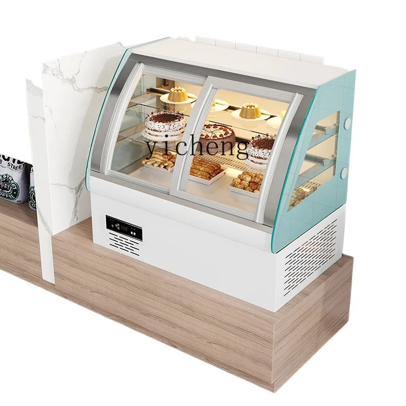 

Tqh Cake Counter Fruit Cooked Dessert Display Cabinet Cold Dish Refrigerated Fresh Cabinet Commercial Desktop Front Door Air