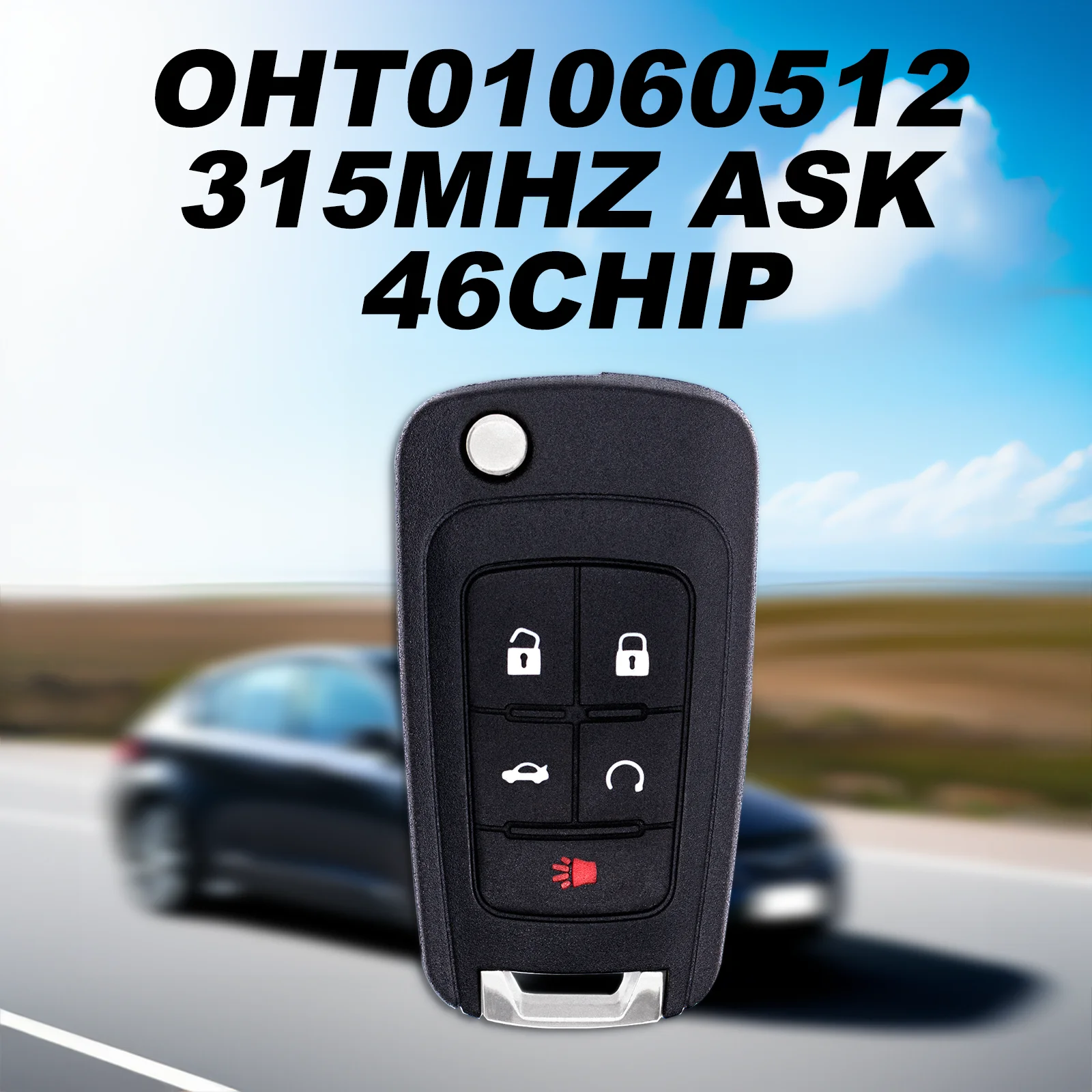 

OHT01060512 5 Buttons Car Remote Control Key Fob Case 315MHZ ASK 46 Chip for GMC Terrain Chevrolet Cruze Camaro Buick Regal