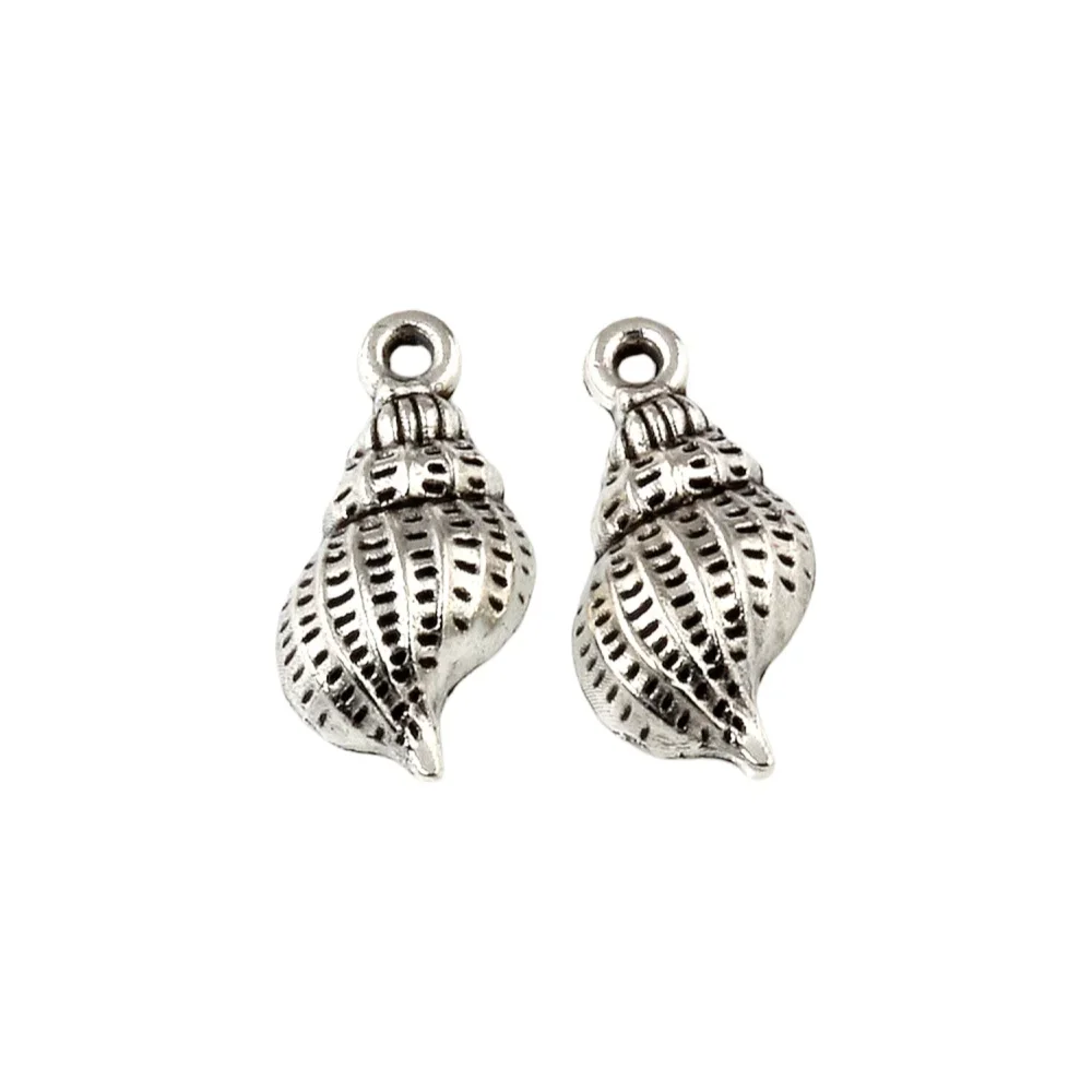 20Pcs Alloy Conch Shell Charms Pendants For Jewelry Making Bracelet Necklace DIY Accessories 9.5x19.5MM  A-192