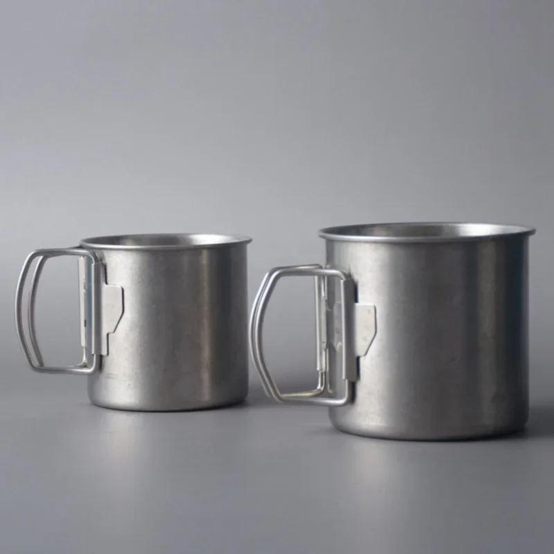 260/350ml Double Wall Anti Scalding Coffee Mug Insulated Foldable Handle Stainless Steel Polishing Beer Tea Juice Drinking Cup #