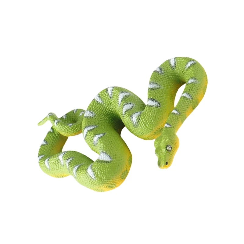 F19F Stylish Forests Adventure Snake And Baby Model Sturdy Plastic Animal Figurines Fashion Accessory for Kids Collections