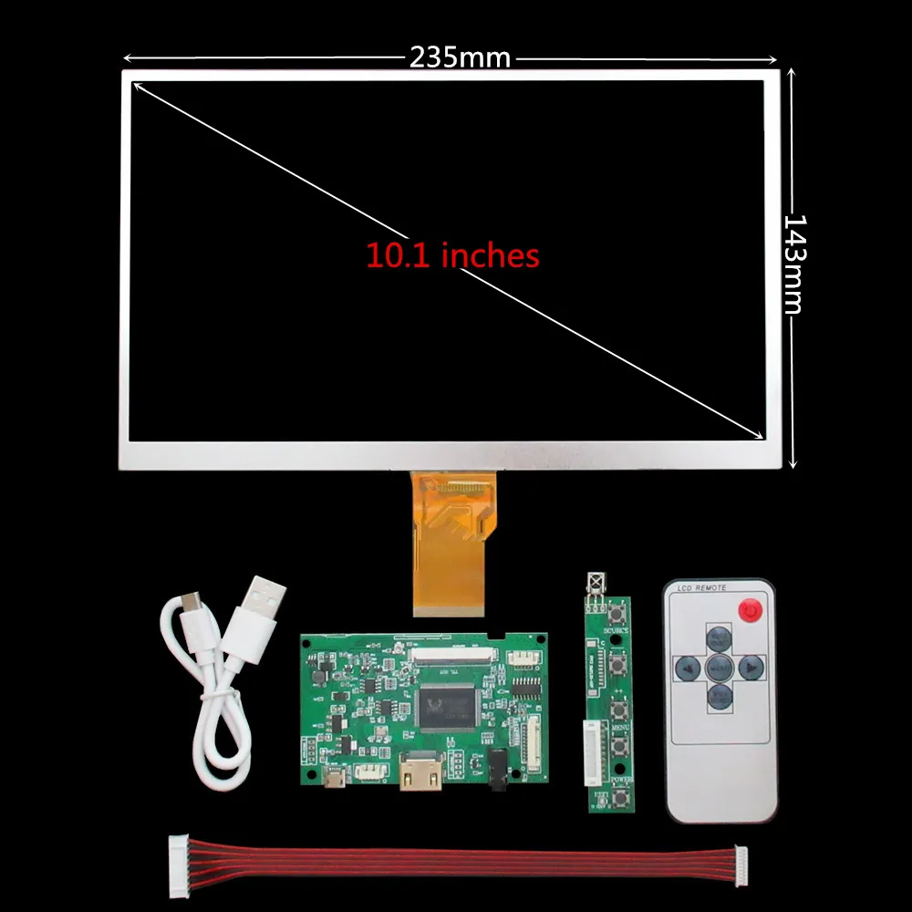 10,1 Zoll LCD Display Screen Monitor Treiber Control Board Audio HDMI-Kompatibel Für Raspberry Pi Banana Pi Entwicklung Bord