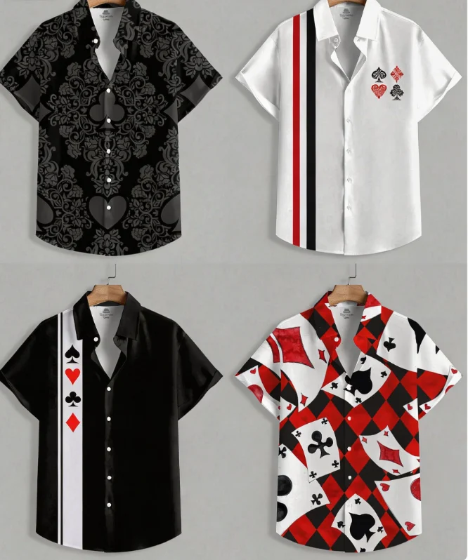 s-9xl-plus-size-men's-poker-print-short-sleeve-shirt-casual-button-down-for-party-vacation-daily-wear
