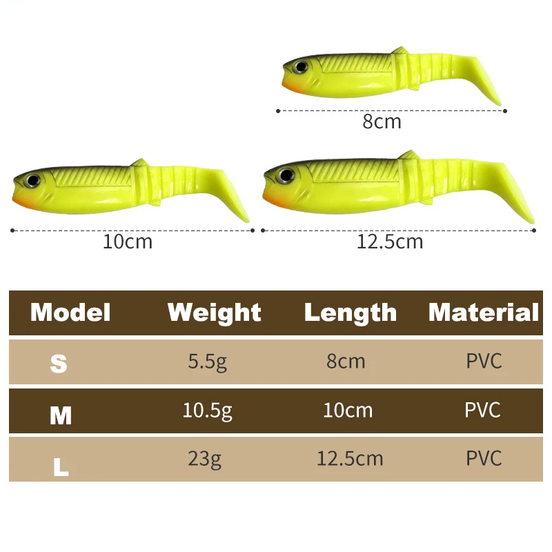 Cannibal Baits 80mm 100mm 125mm Künstliche Weiche Angelköder Wobbler Silikon-Shad-Wurm Bass-Köder – Detail 15