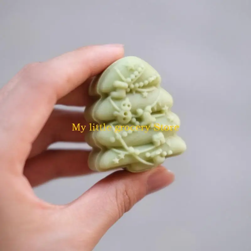 D5BD 30g Plastic Material Mooncake Mold Christmas Series Stamps Moon Cake Moulds