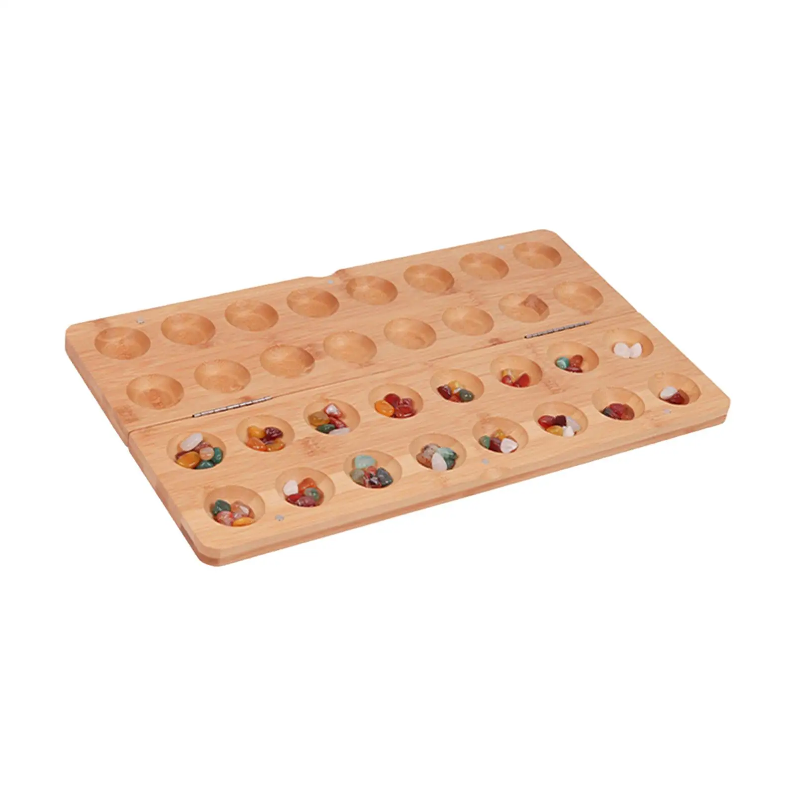 Mancala-Brettspiel für 2- Spieler, Partygeschenke, Reisen, 65 farbige Steine