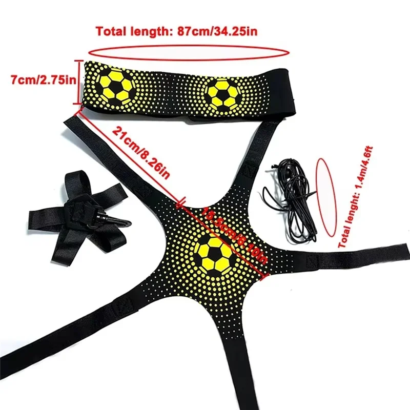 Y67A-サッカーキックベルト調節可能なウエストベルトパス受信制御ボール子供のためのトレーニング黒黄色