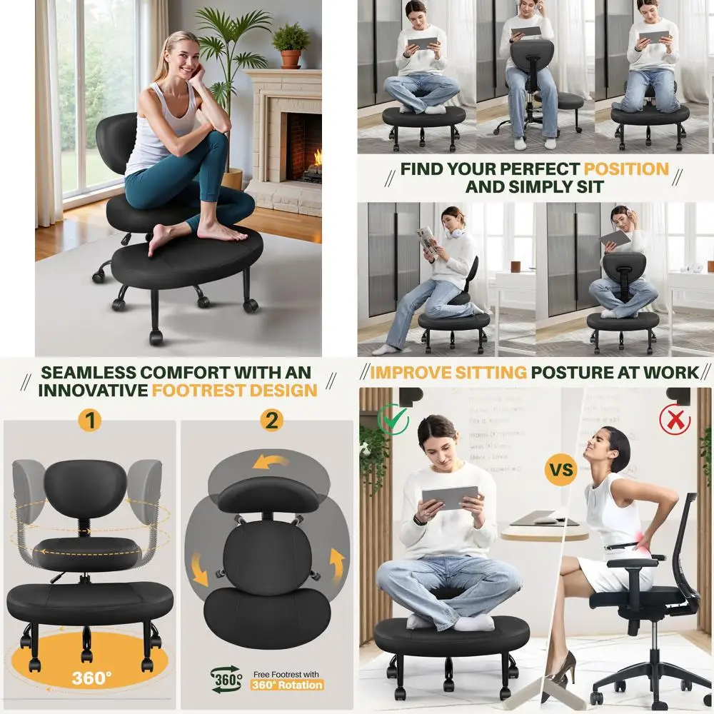 

Ergonomic Swivel Kneeling Chair with Adjustable Height for Medical and Office Use