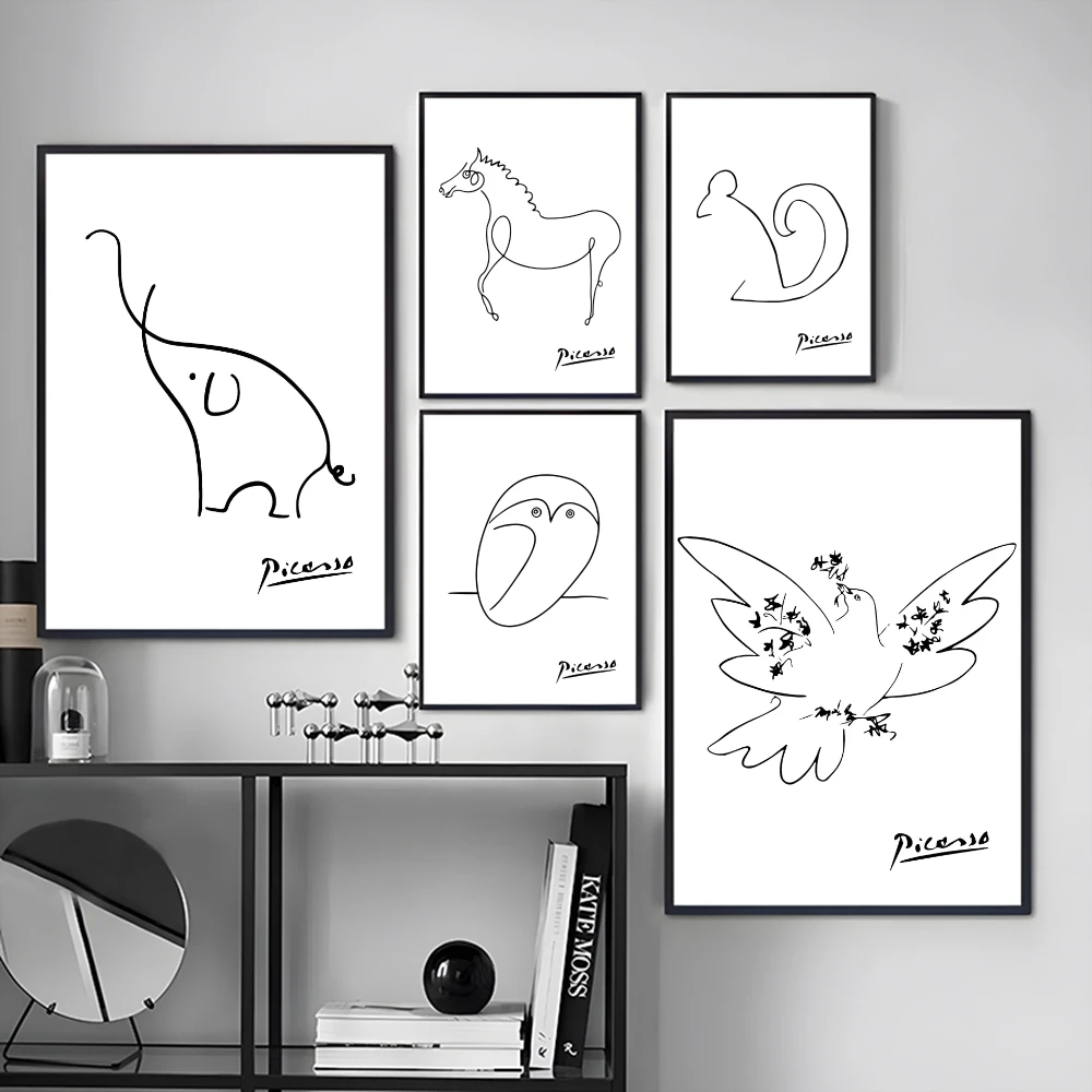 Pablo P-Picasso Fashion Painting Calligraphy Canvas Poster Art for Bedroom Living Room Home Decor Wall Decoration Decals Gift