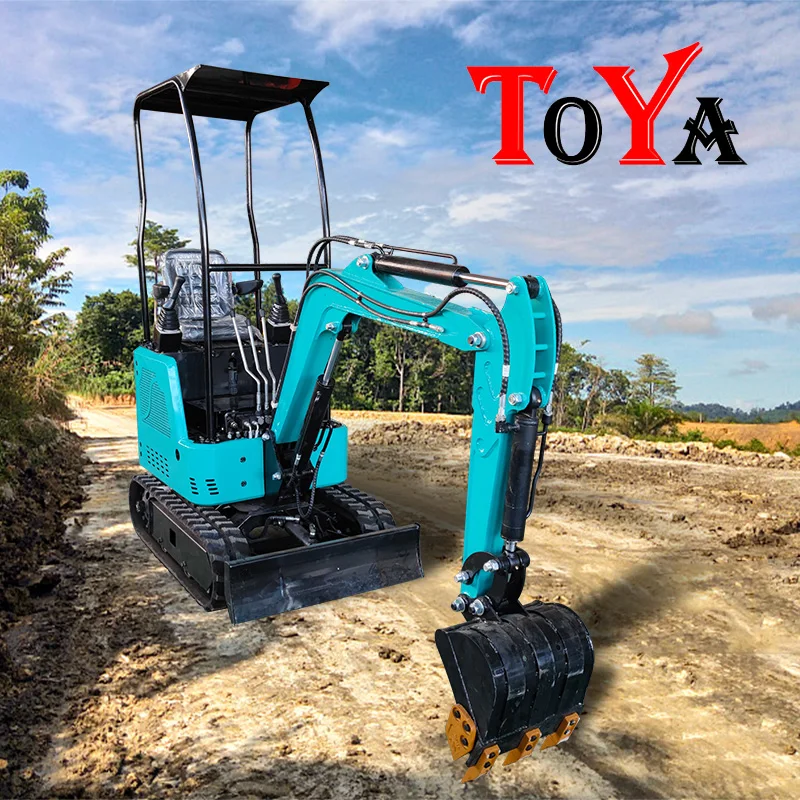 Hydraulic operation 1T mini excavators cheap garden digging machine low fuel consumption customized