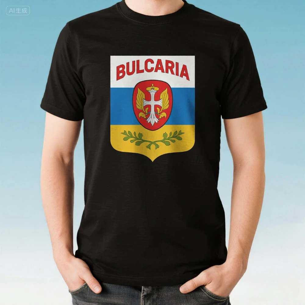 

Bulgaria Patriotic Patriotisch Bulgarien Wappen T-Shirt Men's 100% Cotton Casual T-shirts Loose Top New