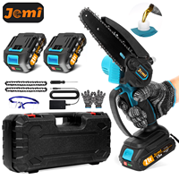Jemi Tool Mini Cordless 6 Inch Portable Electric ChainSaw Automatic Oiler,Trees Branches Trimming, Wood Cutting