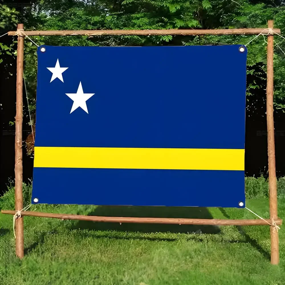 country national Flags of Curacao Flags Borderless four-ring ornament indoor outdoor decoration effortless to hang