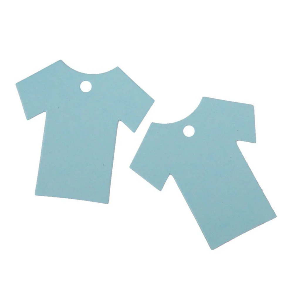 100pcs Baby Favour Gift Tags Paper Cloth Shape (Blue) Baby Favour Cloth Shape