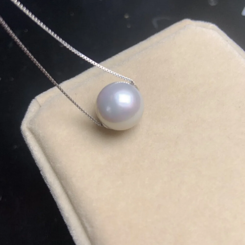 Elegant pendant AAAA 10-11mm 11-12mm  12-13mm/natural white pearl pendant chain/18 inch 925s