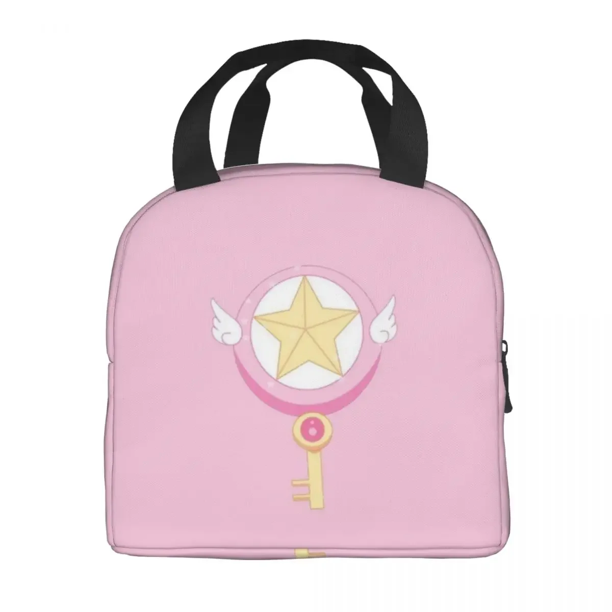 Cardcaptor Sakura Pink Lunch Food Box Bag Insulated Thermal Food Picnic Lunch Bag for Women kids Men Cooler Tote Bag