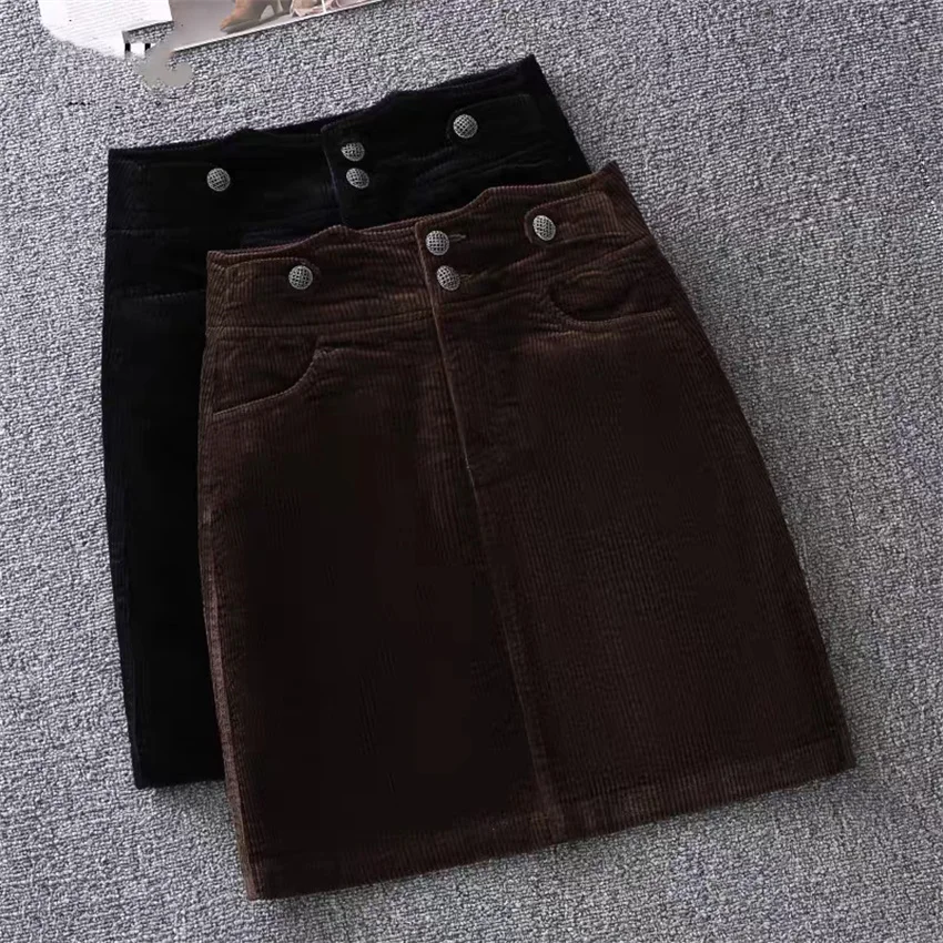 Gowyimmes Autumn Winter Fashion Women High Waist Corduroy Skirt Girl A-line Shorts Skirt Hip Package Kawaii Harajuku Mini PD1739