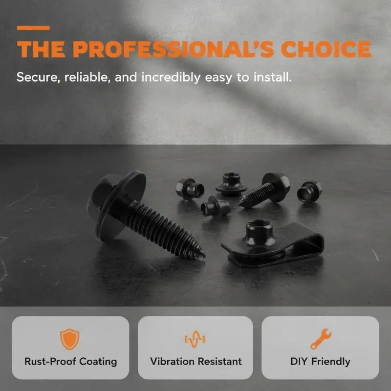 Car Body Panel Fastener Kit M6 Screw Bolt With U Type Spring Clip Nut Auto Repair Replacement Hardware Accessories For Vehicle