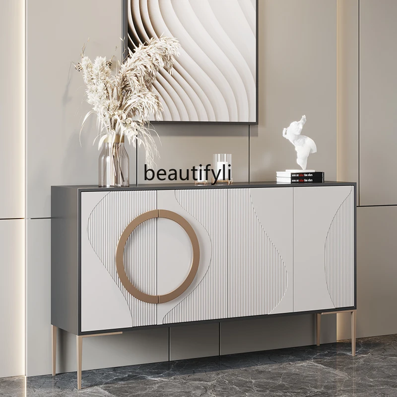 Light luxury ultra-thin shoe cabinet, simple modern entrance Italian living room decoration, side cabinet storage locker