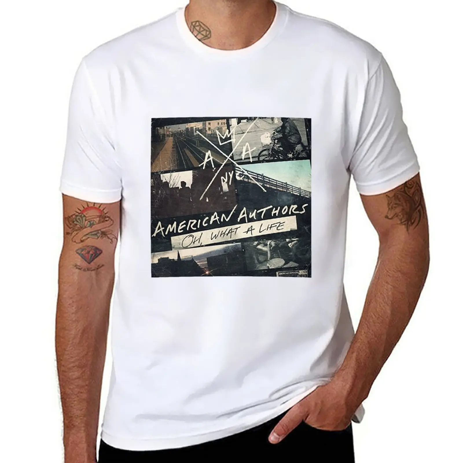 New American Authors Album Cover T-Shirt summer clothes quick-drying t-shirt man clothes mens t shirts pack