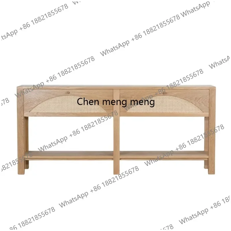 

F150 Nordic simple entrance table solid wood rattan drawer storage, living room, decorative cabinet, sofa back few