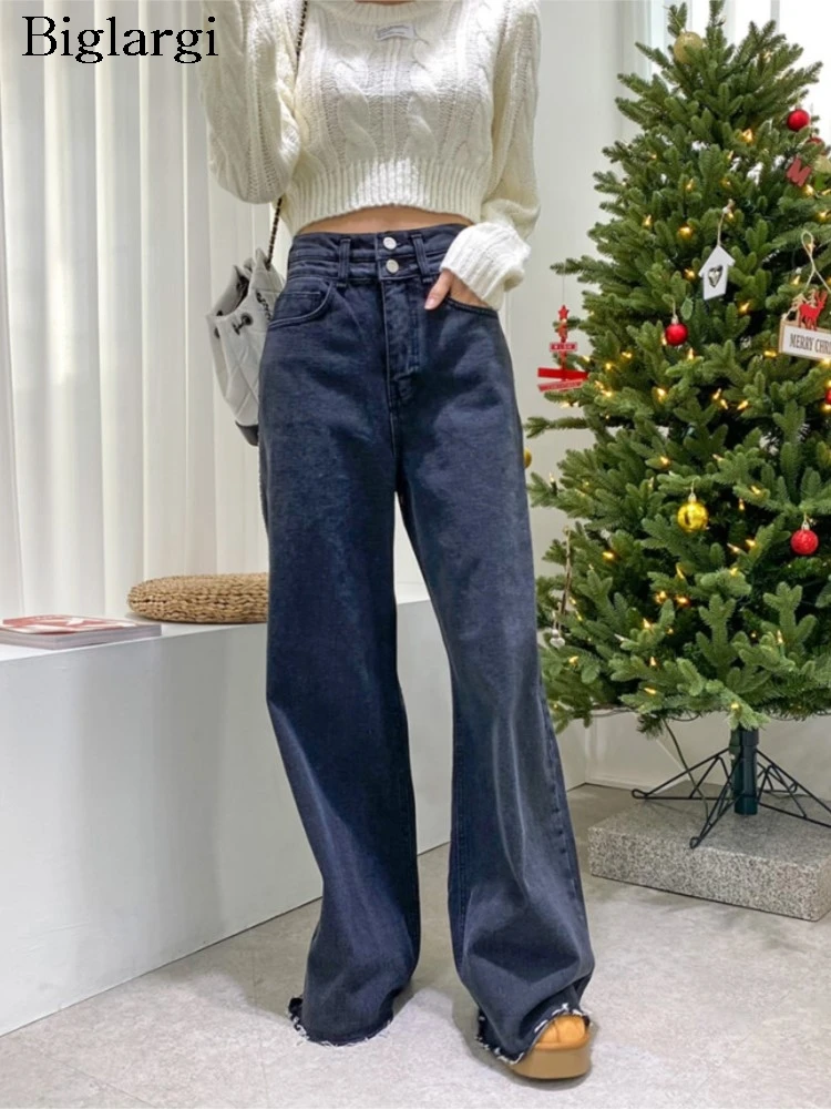 

Jeans High Waist Spring Summer Long Pant Women Korean Style Loose Pleated Fashion Ladies Trousers Casual Wide Leg Woman Pants