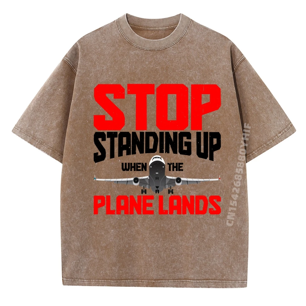 

Последняя стираная рубашка Стоп стоячи When The Plane Lands Простые футболки Оптовая мужская дизайнерская одежда Футболки с графическим рисунком Geek
