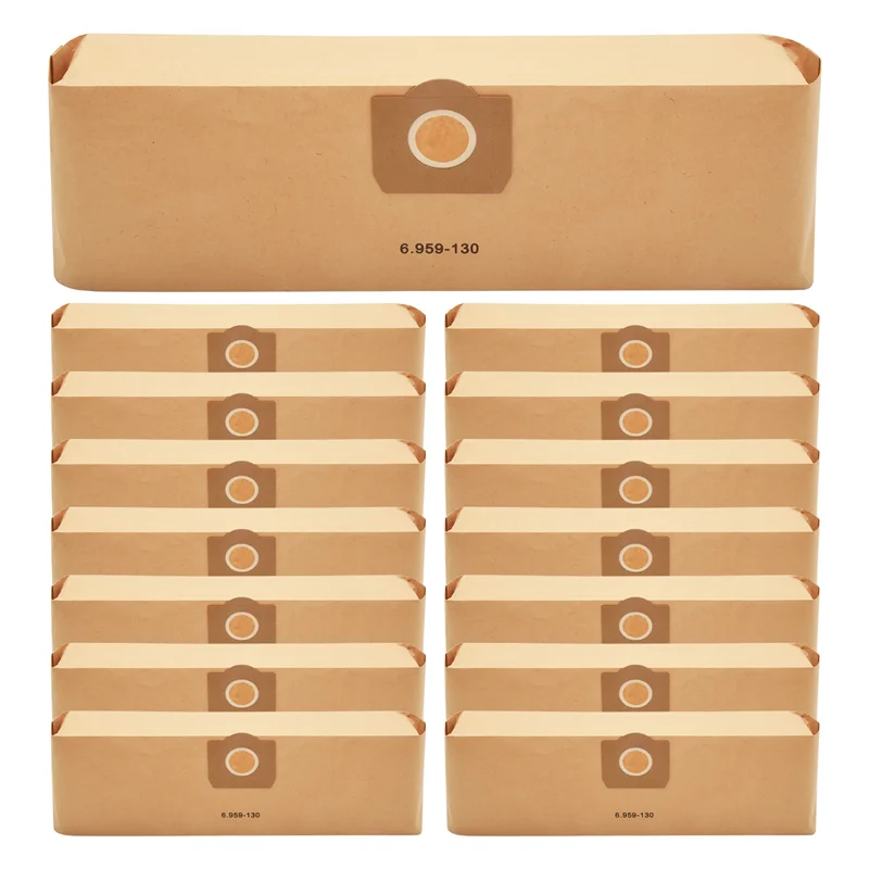 M04K 15 قطعة حقيبة مكنسة كهربائية ل Karcher 6.959-130.0 أكياس تصفية ل A2201 WD3 كيس ورقي أجزاء المكنسة الكهربائية الرطبة والجافة