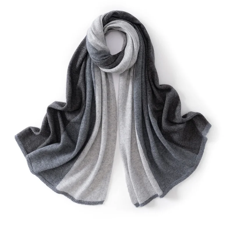 Women's 100% cashmere Stole color matching rectangular scarf fashion knit Shawl warm Poncho comfortable wholesale.