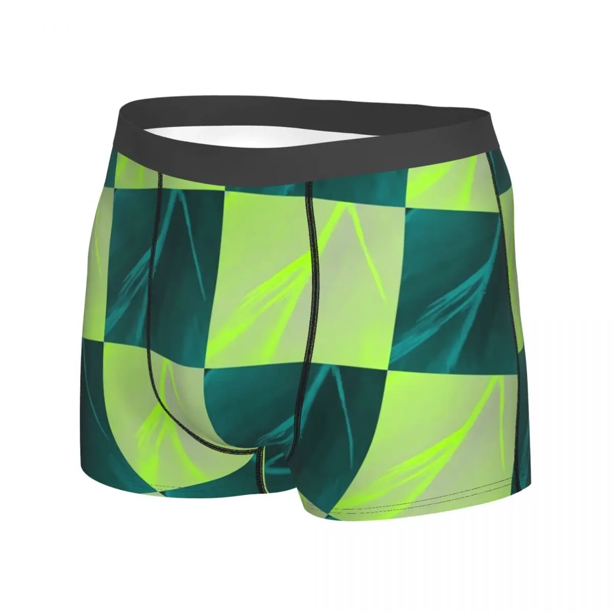 Colorblock Print Underwear Modern Check Print Boxershorts Trenky Men's Underpants Funny Shorts Briefs Gift