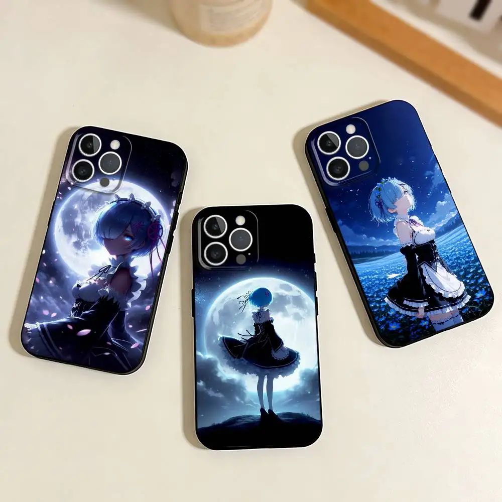 

Starting Life R-Rem Phone Case For iPhone 17,16,15,14,13,12,11 Plus,Pro Max,XS,Soft Silicone Black Cover