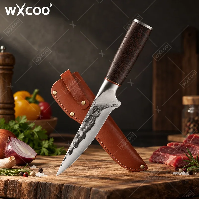 WXCOO Multifunctional Boning knife Kitchen Accessories Meat Cleaver Hand-forged Slaughter Knife Pig-Killing Knife Wooden Handle