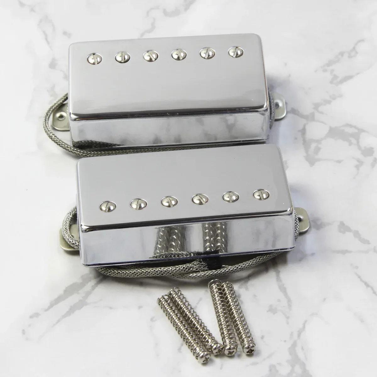 2 pçs alnico 5 captador guitarra humbucker captadores pescoço + ponte conjunto para peças de guitarra lp, opção cromo/ouro