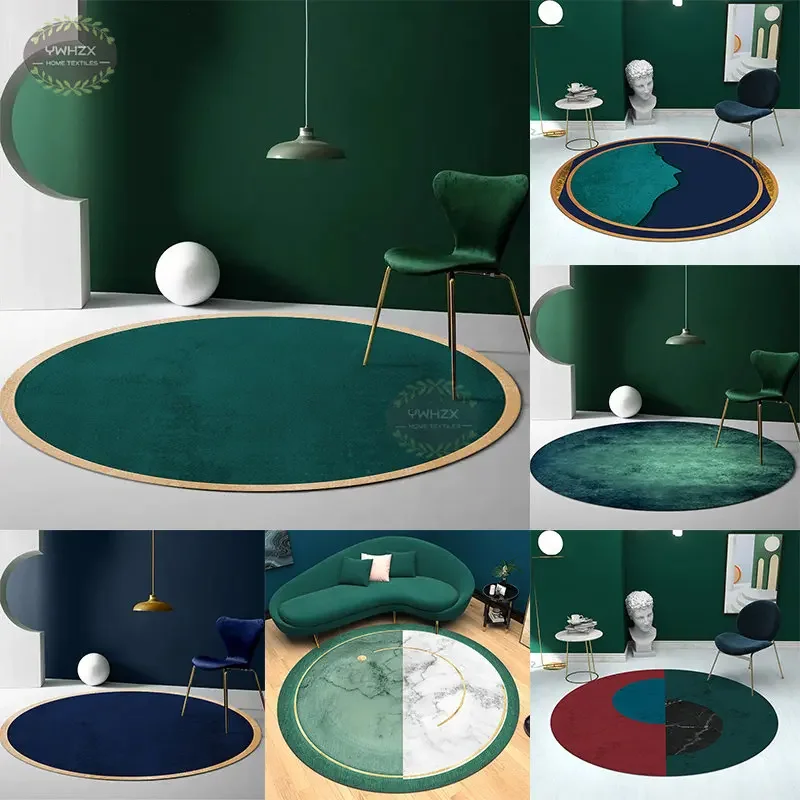 

Nordic Simple Round Carpets Modern Living Room Sofa Coffee Tables Rug Light Luxury Style Bedroom Carpet Study Balcony Aisle Mat