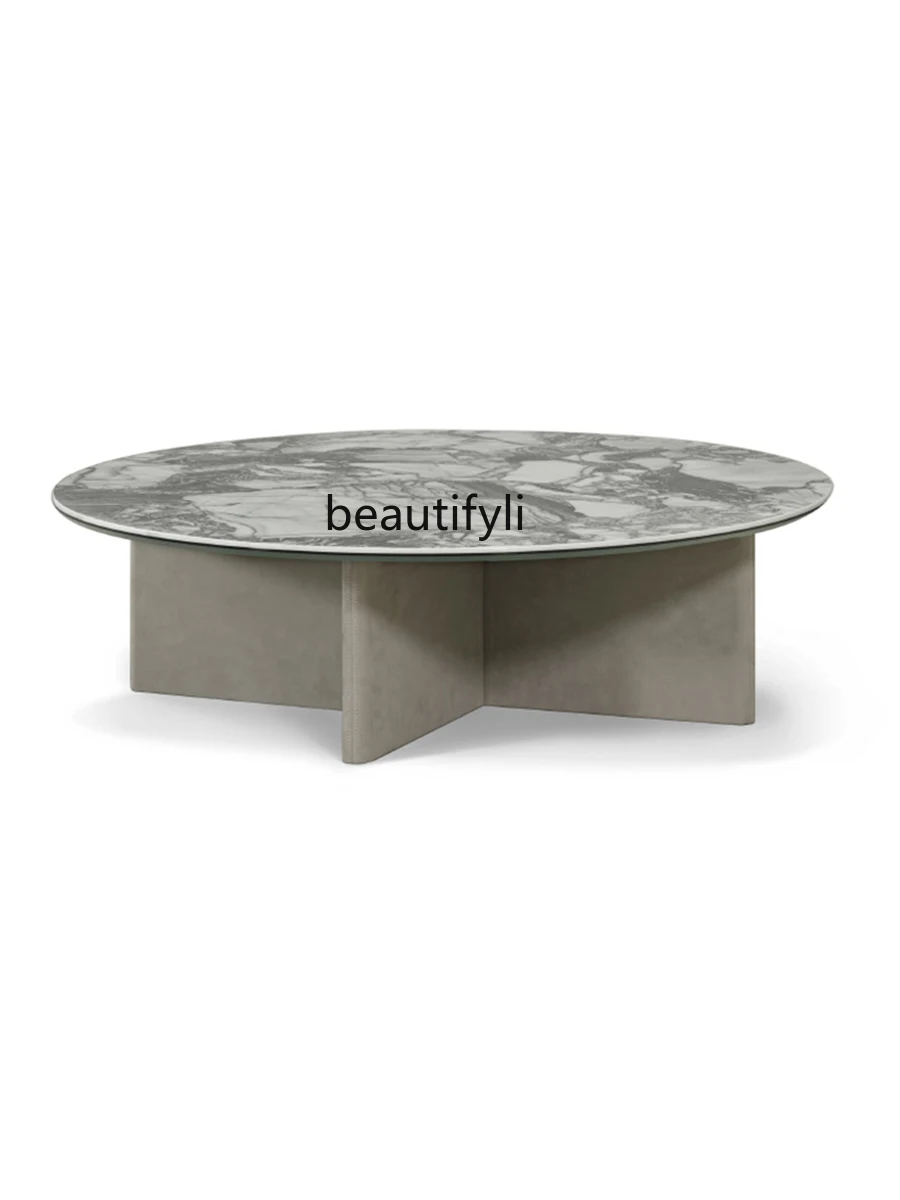 

Italian Mild Luxury Marble Advanced Coffee Table Modern Minimalist Living Room Household Dining Tea Table Customization