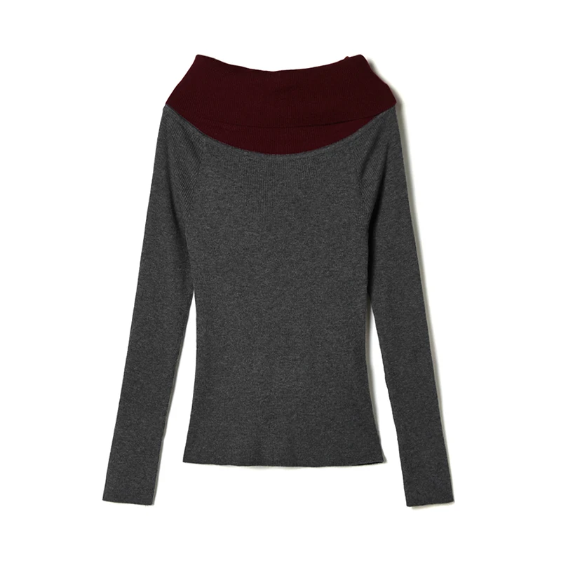 

Женский свитер с высокой эластичностью цвета Blo, базовый слой, зима 2025 года, длинный свек, верх, другой материал, 00% вязаный топ