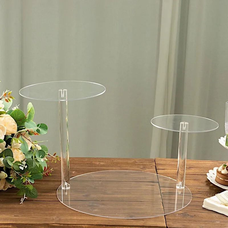 

3 Tier Acrylic Dessert Display Stand Transparent Cake Tray for Bakery Home Kitchen Food Presentation and Pastry Serving Setup