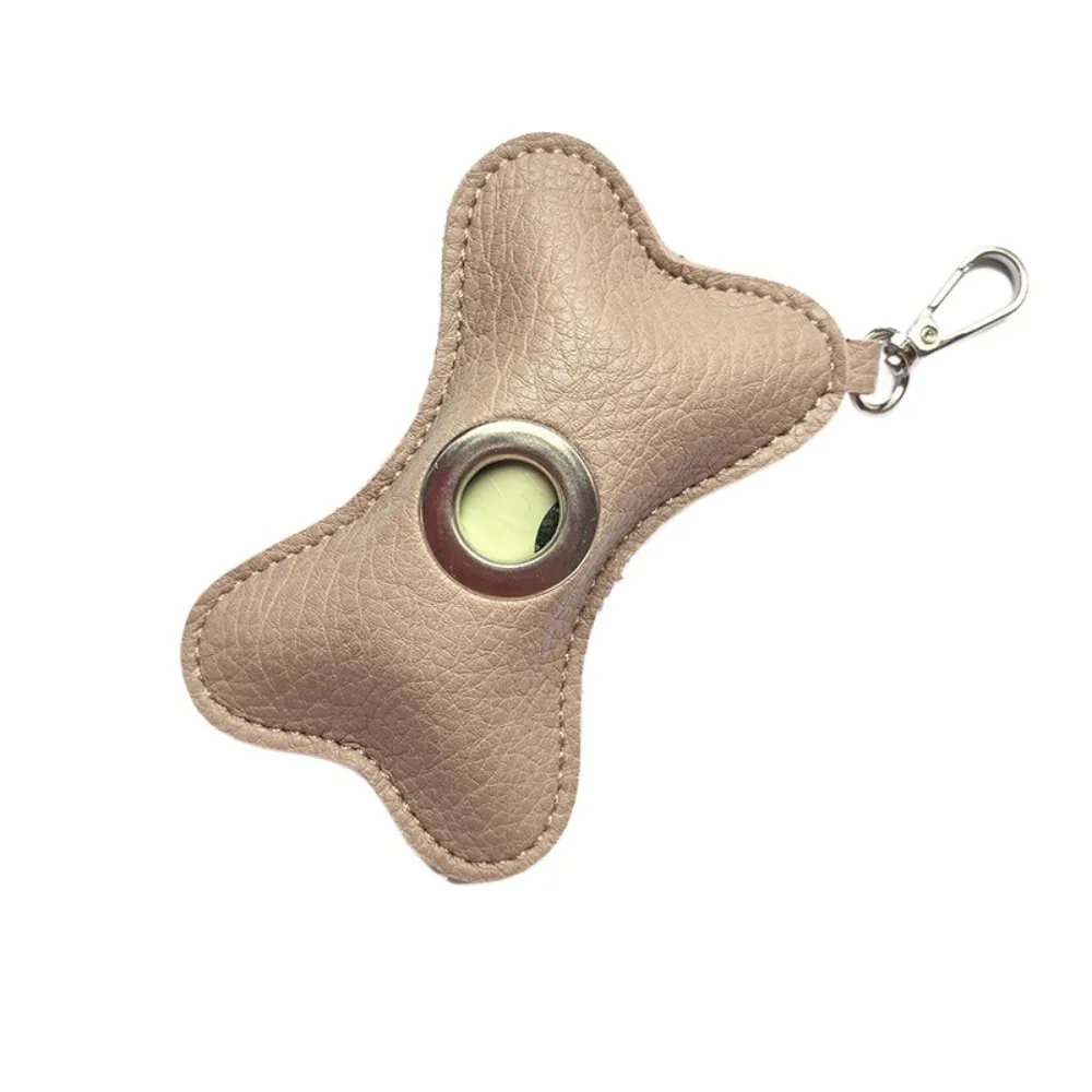 

Creative Dog Poop Bag Dispenser Bone Shaped PU Leather Pet Poop Clean Bag Holder Refillable Portable Pet Waste Bag Carrier